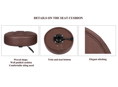 Kaleurrier Rolling Stool Chair with Smooth-rolling Dual-wheel casters,Comfortable Cushioned Backrest, Swivel Seat