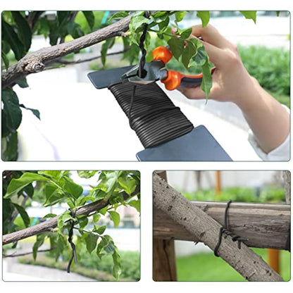 KINGLAKE 2Pcs x 8m Black Garden Soft Tie, 3.5mm Garden Flexible Wire Tie Plant Twist Wire Plastic Coated
