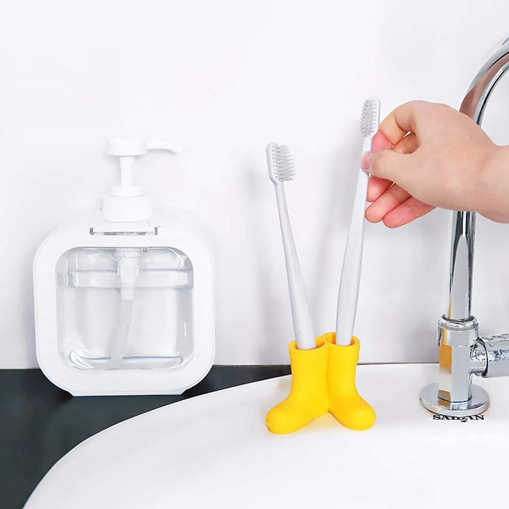 2 Pack Rain Boot Toothbrush Holder Silicone Toothbrush Holder Cute Organizer for Your Bathroom Perfect Toothbrush Holder for Children,Safety Razor