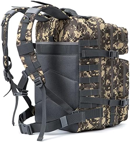 QT&QY 45L Military Tactical Backpacks Molle Army Assault Pack 3 Day Bug Out Bag Hiking Treeking Camouflage Hunting Rucksack