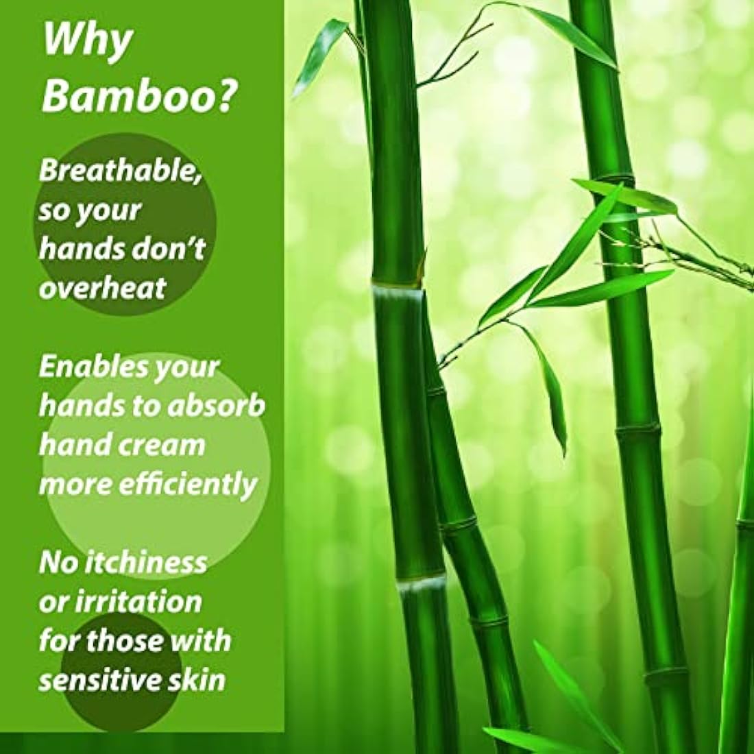 Bamboo Gloves for Eczema, Small, Women, Dry Hands, Overnight Moisturising Gloves, 3 Pairs