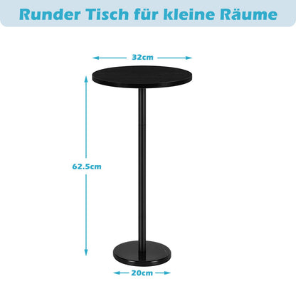1 Pack Round Side Table Black Small Round Coffee Table With Marble Base