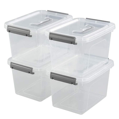Dynko Plastic Storage Boxes, Clear Containers, Boxes with Lids Set of 4