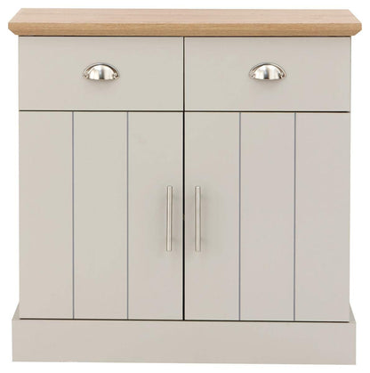 GFW Kendal Compact Sideboard Cabinet Unit With 2 Storage Drawers & Storage Cupboards Contemporary Wooden Sideboards For Living Room