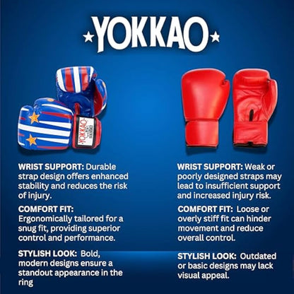 YOKKAO Design Breathable Muay Thai Boxing Glove | Premium Leather Training and Sparring Gloves for Men and Women | Winning Boxing Gloves | Punching Gloves
