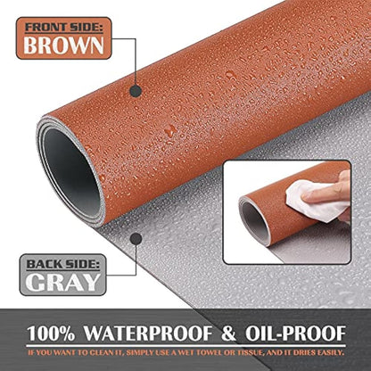 K KNODEL Large Office Leather Desk Mat, Mouse and Keyboard Pad, Computer and Laptop Mat, Desktop Protector and Cover, Writing Pad and Blotter (80x40cm, Brown)