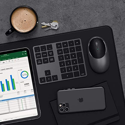 Satechi Bluetooth Extended Numeric Keypad – Slim Rechargeable 34-Key Numberpad – for M4/M2/M1 MacBook Pro/Air, M4/M2/M1 iPad Pro/Air, M2 Mac Mini, iMac M1/M4 (Space Grey) (US-QWERTY LAYOUT)