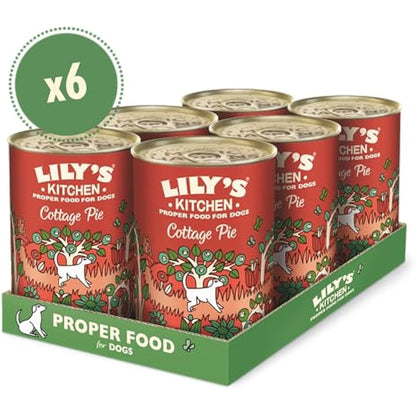 Lily's Kitchen Natural Adult Dog Food Wet Tins - Cottage Pie - Complete Meal Recipes (6 Tins x 400g)
