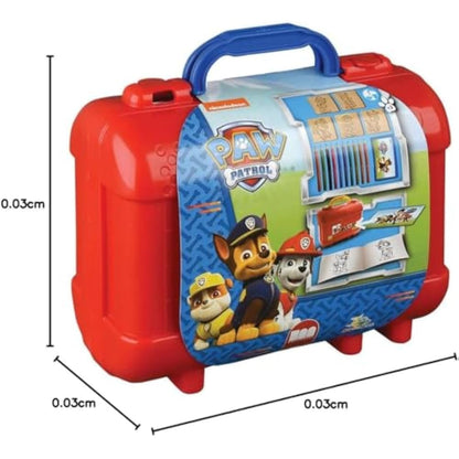 Multiprint Travel Set Paw Patrol Boy, Made in Italy, Coloring Book, with Puzzles and Pencils, Stamps for Children, in Wood and Natural Rubber, Non-toxic Washable Ink, Gift Idea, 42903
