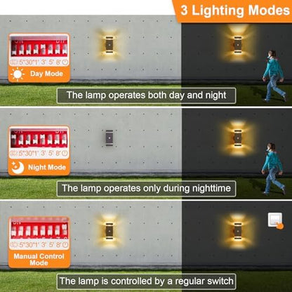 LMP Up Down Outdoor Wall Lights PIR, Motion Sensor Outside Lights Mains Powered, IP65 Square Porch Front Door Light Electric, External Modern GU10 LED Exterior Lighting for House, Anthracite Grey