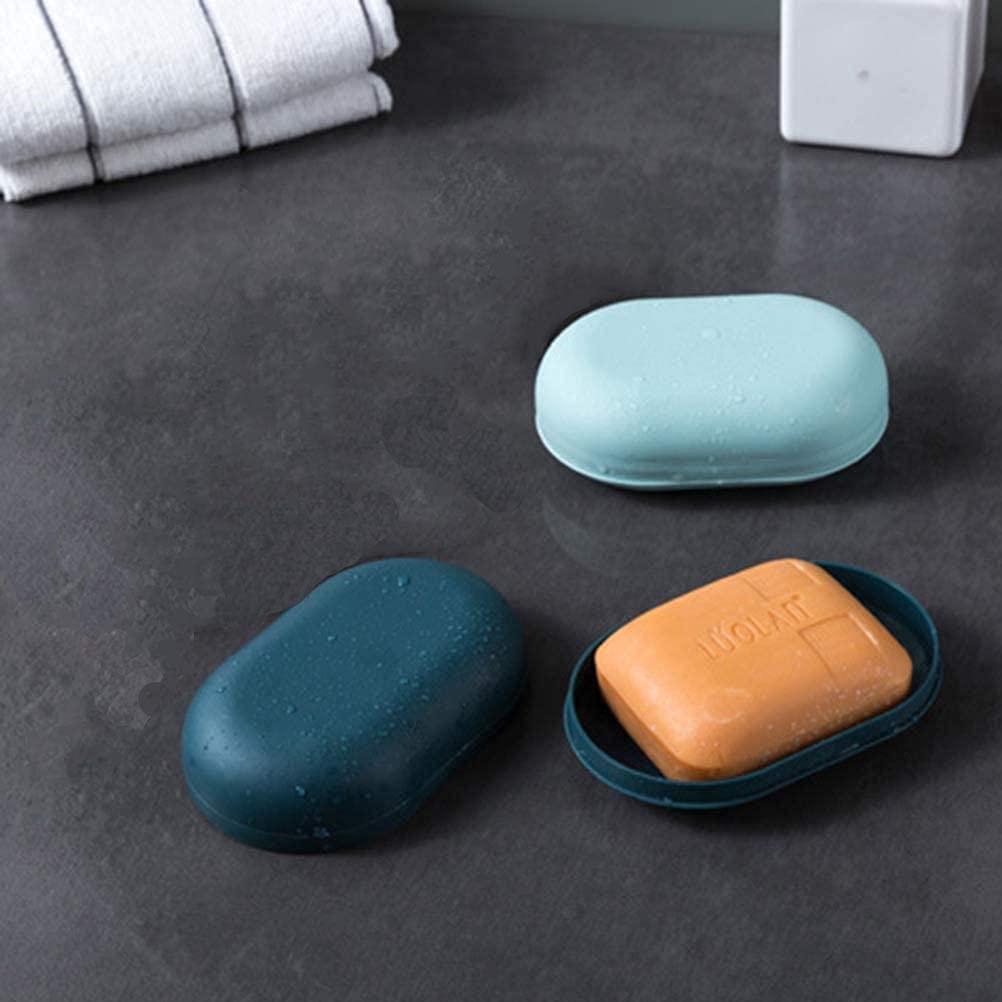Pink & White 2PCS Leakproof Soap Dish with Lid - Storage for Bathroom, Shower, Gym & Travel