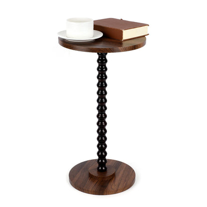 Penitue Small Round Side Coffee Table, Sturdy Wooden Round End Drink Tables Vintage Small Spaces