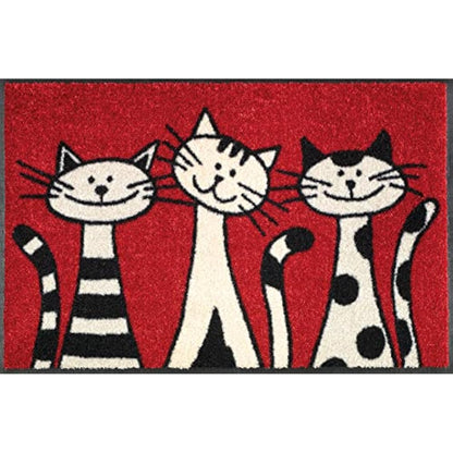 Wash+Dry 030812 Door Mat 50 x 75 cm with Three Cats Motif