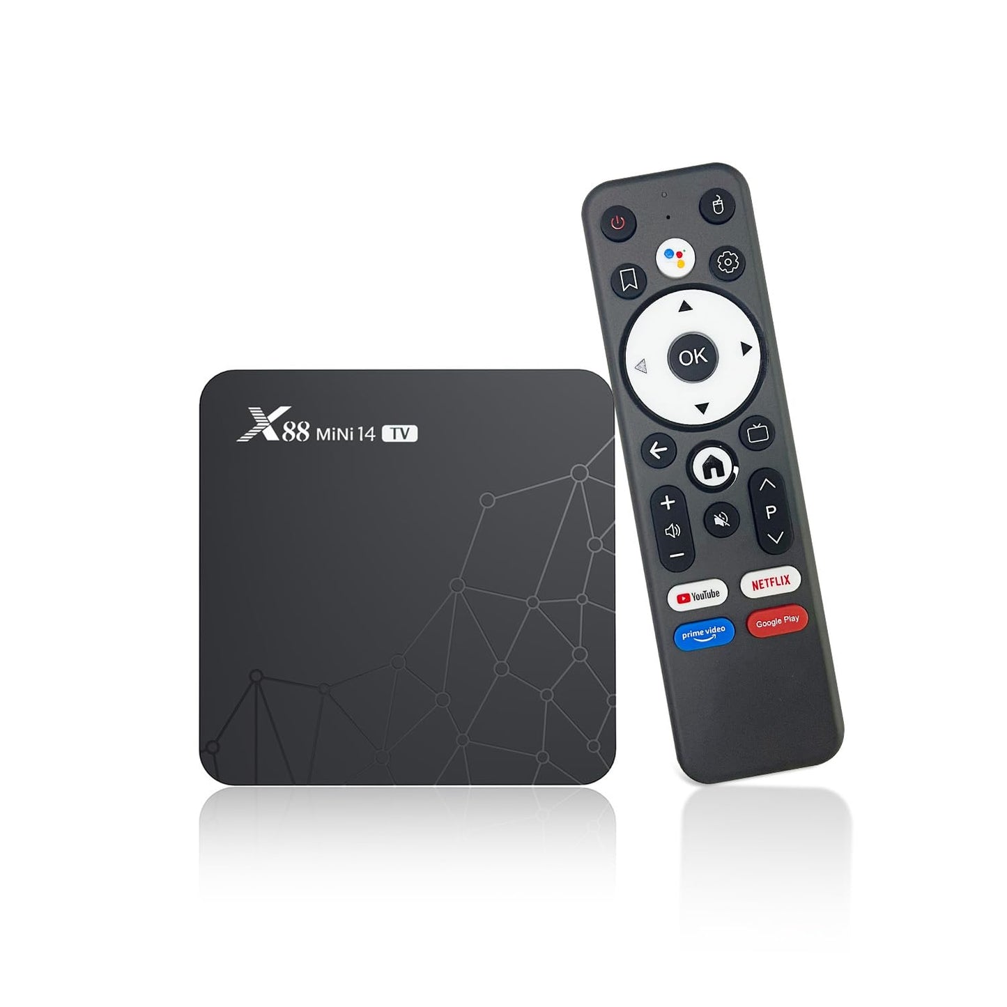 Android TV Box 14.0,Android Box 4K HDR10 2GB RAM 16GB ROM RK3518 Quad Core, 2.4G /5G dual-band WIFI Bluetooth 5.0, Ethernet 10/100M TV Box Android
