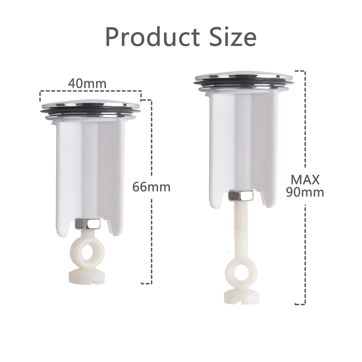 HUASHENG Universal Sink Plug, 40mm Bathroom Basin Sink Plug Replacement Drain Pop-Up Plug Height Adjustable Bathroom Plugs for Bathroom Kitchen All