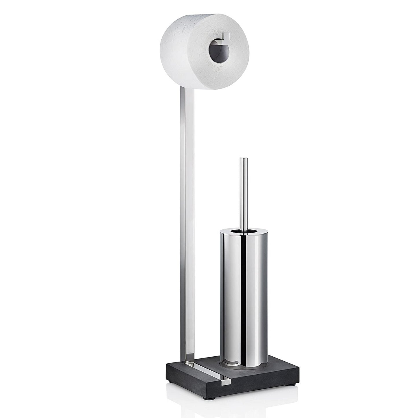 Blomus Toilet Butler, Polished, Stainless_Steel, Silver, Anthracite, H 64,5 cm, B 15 cm, T 20 cm, 68820