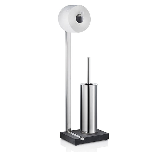 Blomus Toilet Butler, Polished, Stainless_Steel, Silver, Anthracite, H 64,5 cm, B 15 cm, T 20 cm, 68820