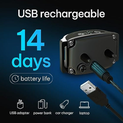 DogRook Dog Bark Collar - Rechargeable Smart Anti Barking Collar for Dogs - Waterproof No Shock Bark Collar for Small/Medium/Large Dogs - Anti Bark Collar for Dogs with 5 Sensitivity Levels