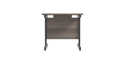 Office Hippo Heavy Duty Rectangular Cantilever Office Desk, Grey Oak Top/Black Frame, 80x80 cm