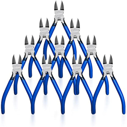 Wire Cutters 10 Pack, KAIHAOWIN 6 inch Dikes Small Wire Cutters Flush Cutters Wire Snips Clippers Diagonal Cutters Side Cutters Cutting Pliers for Crafting