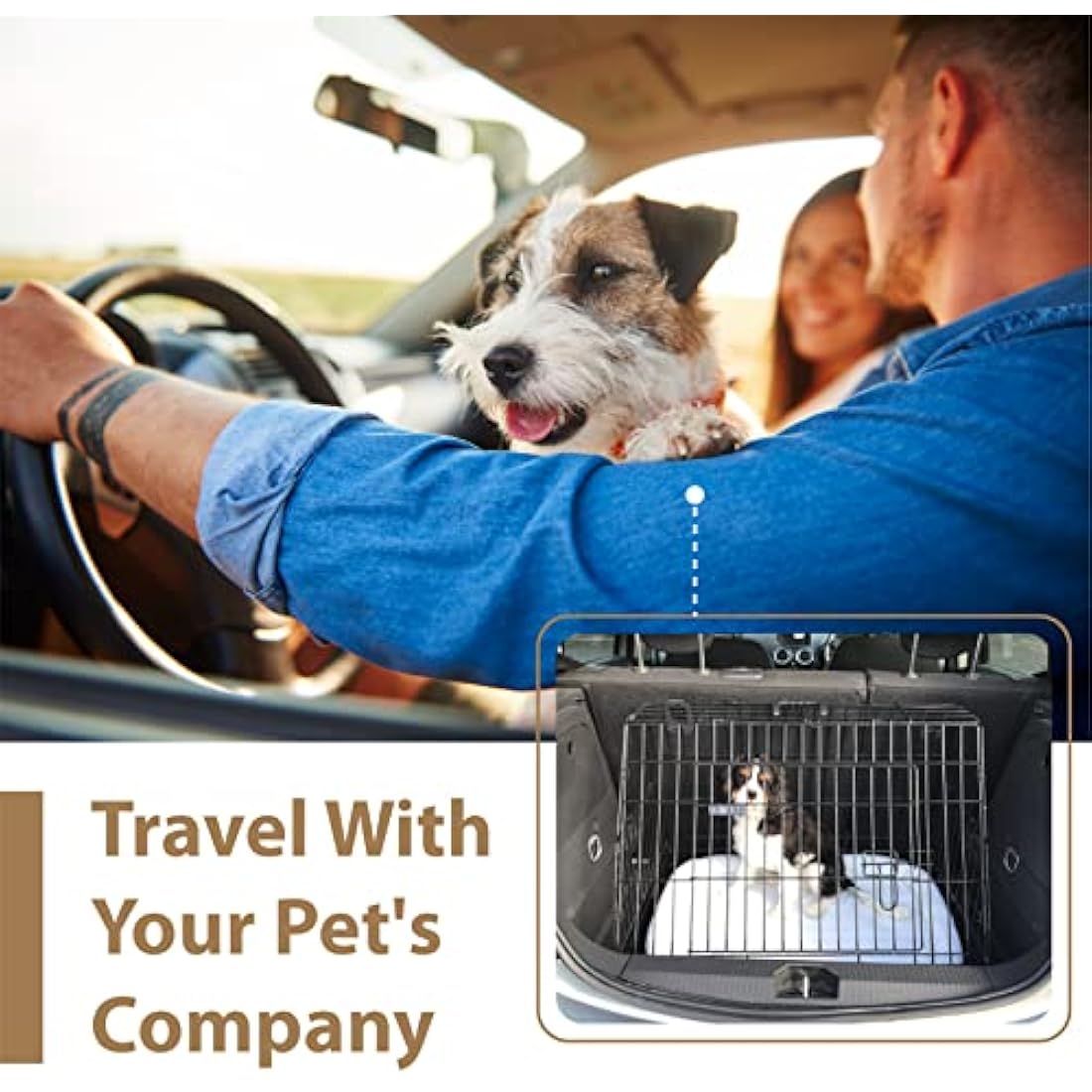 Ellie-Bo Black Deluxe Small 24-inch Folding 2-Door Dog Cage/Crate with Metal Tray and Dog Bed Mat