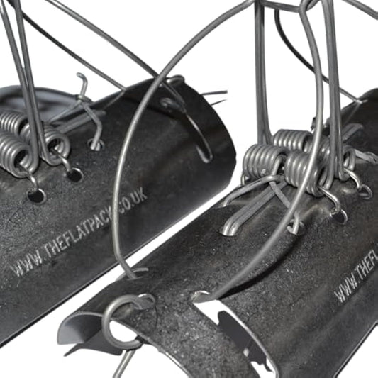 Pack of 3 Professional Stainless Steel British Barrel Tunnel Mole Duffus Traps | Effective Quick Mole Control | Pest Control | Garden Maintenance | Made in Yorkshire by The Flat Pack (Foxup) Ltd