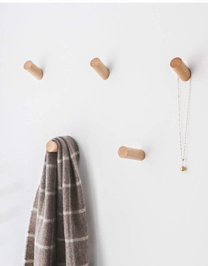 anaan One-Tenth Wooden Coat Hooks Wall Coat Rack, Beech, Set L/M/S