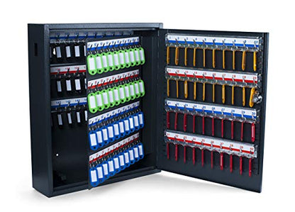 PAVO Deluxe Key Cabinet for 150 keys - Dark Grey, Metal, Dark Grey, 10x38x45 cm