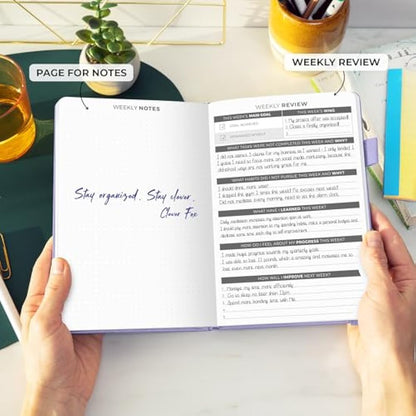 Clever Fox Planner Daily – Best Agenda & Daily Calendar to Boost Productivity & Hit Your Goals – Gratitude Journal Personal Daily Organizer – 14.5x21cm, Lasts 6 Months, Undated, Lavender