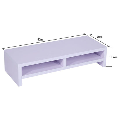 BONTEC Monitor Stand Riser 2 Tier Wooden Desk Shelf with Drawer, Ergonomic Computer Riser for Desk