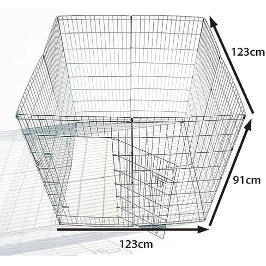 Ellie-Bo Easy-Up 8 Piece Foldable Portable Dog Puppy Play Pen with Door for Indoor/Outdoor Use 91cm High, Rabbit, Cat, Guinea Pigs