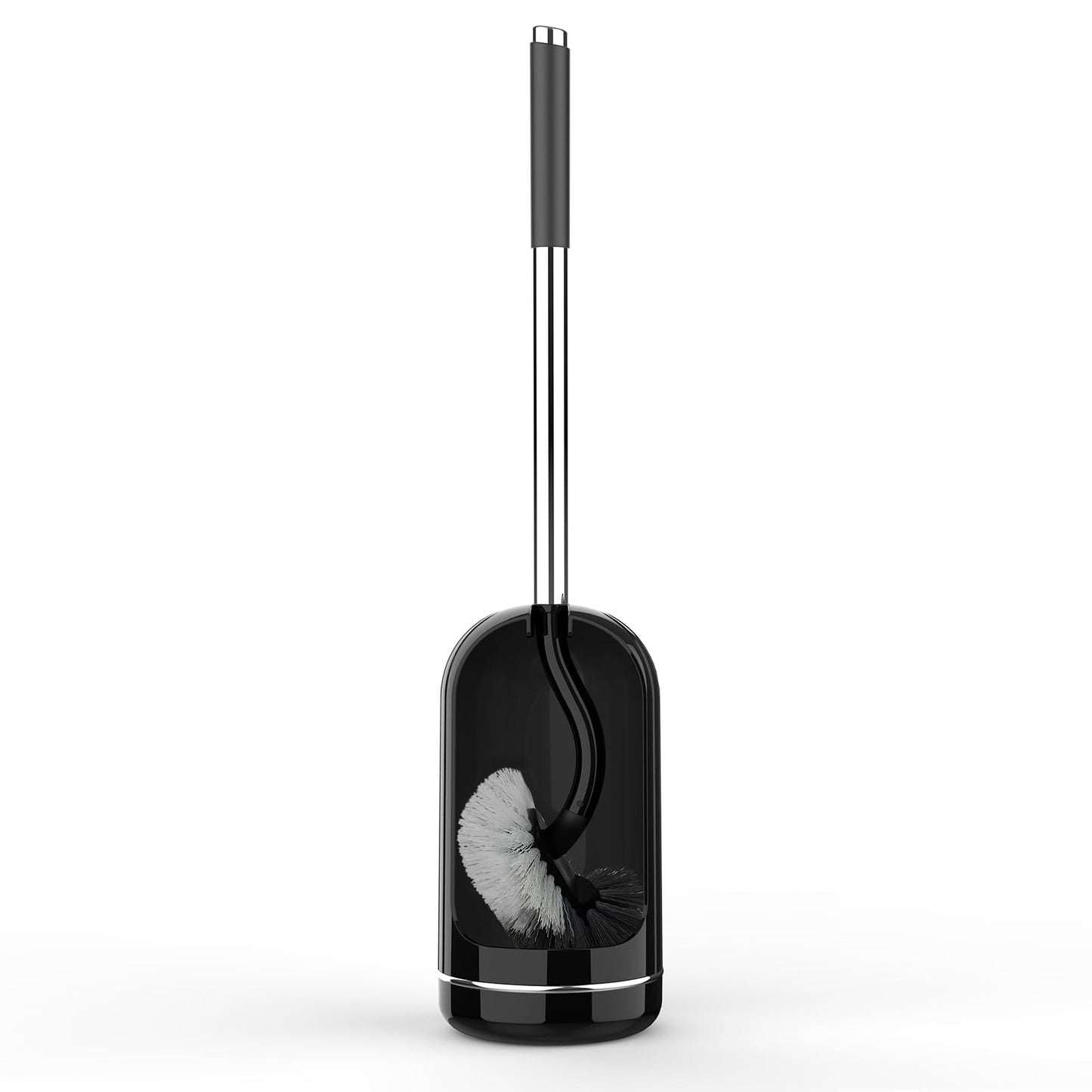 SetSail Toilet Brush and Holder, Compact Size Curved for Bathroom, black