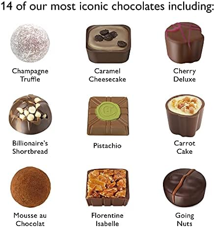 Hotel Chocolat Everything H-box - 14 Milk, White And Dark Chocolates, 185g - Chocolate Gifts For Birthday, Thank You, Congratulations, Anniversary