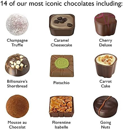 Hotel Chocolat Everything H-box - 14 Milk, White And Dark Chocolates, 185g - Chocolate Gifts For Birthday, Thank You, Congratulations, Anniversary