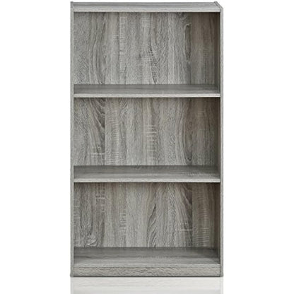Furinno Basic 3-Tier Bookcase Storage Shelves, French Oak