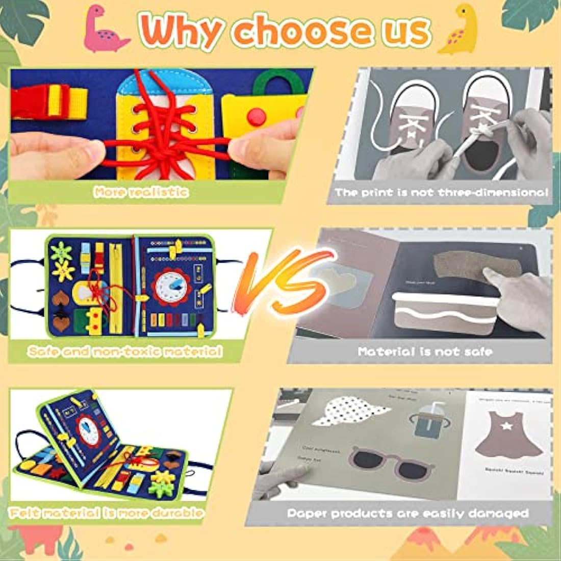 Montessori Toddler Busy Board - Sensory Toys for 1-4 Year Olds - Activity Board for Boys & Girls - Autism Motor Skill Development