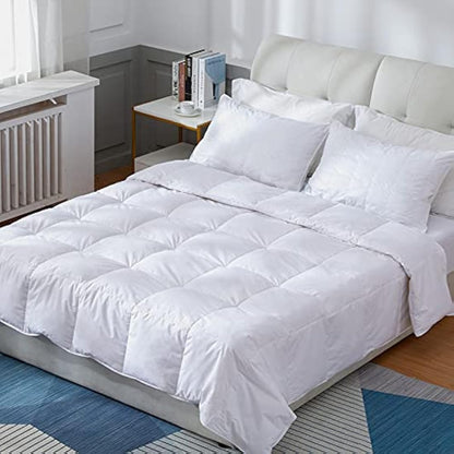 Threads For Bed 4.5 tog Down & Feather Duvet, Super King Duvet, Ideal Comfort For Spring & Summer Months, 100% Cotton Down Proof Fabric, Premium Box-Stitch Design, Breathable & Machine Washable