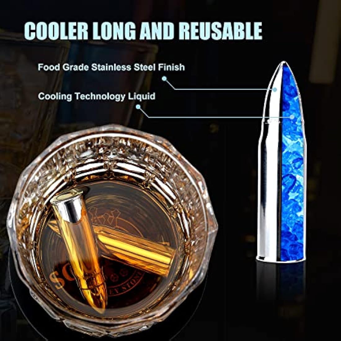 Sovyime Whisky Gift Set - Whiskey Glasses Set of 2, Whisky Glass & 6 Stainless Steel Whiskey Stones&Wooden Box, Whiskey Gift Sets for Men, Birthday Gifts for Men Dad Father Husband Brother Groomsmen