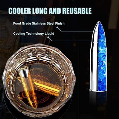 Sovyime Whisky Gift Set - Whiskey Glasses Set of 2, Whisky Glass & 6 Stainless Steel Whiskey Stones&Wooden Box, Whiskey Gift Sets for Men, Birthday Gifts for Men Dad Father Husband Brother Groomsmen