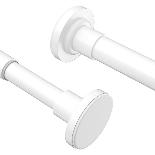 Yeabett 2 Pcs Extendable Curtain Rod, 48-119.4cm Shower Curtain Pole, Tension Rods for Curtains, No Drilling, No Slip, No Rust, White