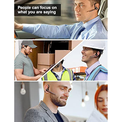 New bee Bluetooth Headset Handsfree Bluetooth Earpiece V5.2 Single Ear Light Weight Earpiece with 24h talking time for iPhone, Android and Laptop