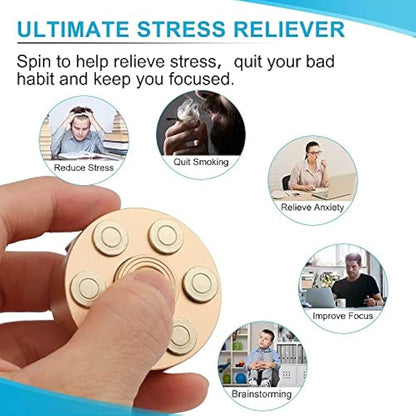 Cool Fidget Spinner Toy Detachable Metal Fingertip Spin Gyro Fidget Desk Sensory Toy for Kids Adults Stress Relief, Birthday Gift for Boy Men, Hand Spinner Anxiety Toy for Home Office