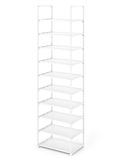 Kitsure Tall Shoe Rack for Narrow Space, 43.0cm Wide - 10 Tier, White