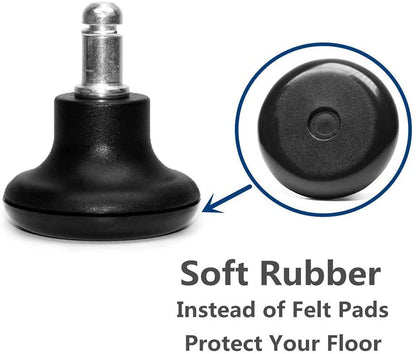 Namvo 5pcs Office Chair Bell Glides 2 Inch, Replacement Stopper Swivel Caster Wheels High Profile Stool Bell Glides (Black)