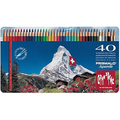 Caran Dache Metal tin with 40 assorted colours