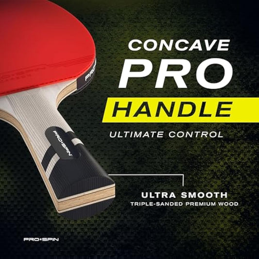 PRO SPIN Table Tennis Bats - Carbon Fibre Table Tennis Racket - Superior Control & Spin - Professional Quality Ping Pong Bat - Includes Premium Rubber Protector