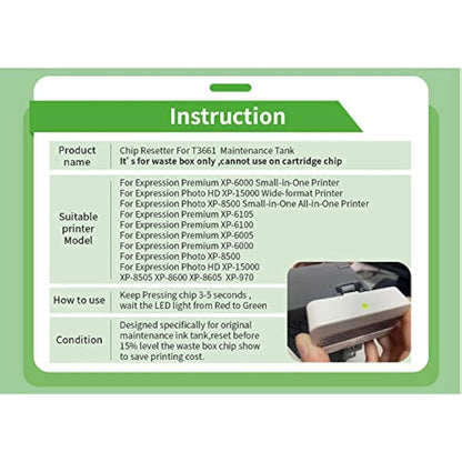 Goprint T3661 Maintenance Ink Tank Chip Resetter Waste Box for XP-15000 XP-6000 XP-6100 XP-6001 XP-6005 XP-8500 XP-8600 XP-970 XP-15050