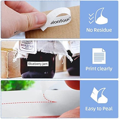 5X Wonfoucs Letratag Label Tape Compatible with Dymo Letratag Refills 12mm x 4m 91221 12267 Black on Clear/White for Dymo LT-100H LT-100T LT-110T QX50 XR 2000 Label Maker