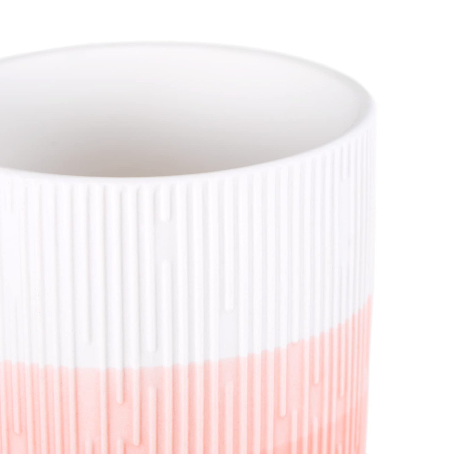 AmeliaHome Ceramic Storage Box Ombre Pattern Organiser Flower Pot 9 x 9.8 cm Fino Powder Pink White