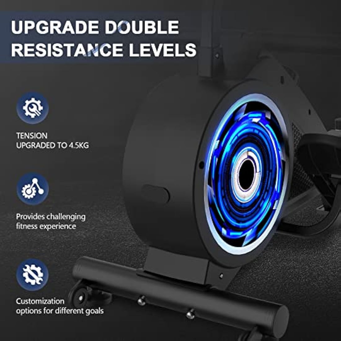 Neezee Foldable Rowing Machine for Home Gym - LCD Monitor, 16 Level Magnetic Resistance, Full-Body Workout, Upgrade Flywheel, Space Saving